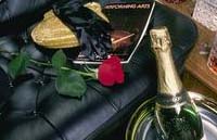 Interior limo wine and roses